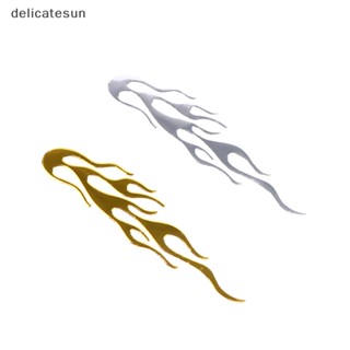 Delicatesun สติกเกอร์ไวนิลสะท้อนแสง ลายเปลวไฟ 3d สําหรับติดตกแต่งรถยนต์ รถจักรยานยนต์ 20x4 ซม.