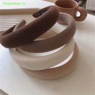 Peacellow ที่คาดผมฟองน้ํา กว้าง หรูหรา สไตล์เกาหลี สําหรับเด็กผู้หญิง TH