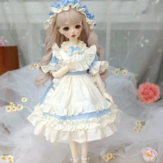 Bjd 1/3 1/4 1/6 เสื้อผ้าตุ๊กตา สีฟ้า สีชมพู สีเขียว ขนาดเล็ก สไตล์โลลิต้าน่ารัก