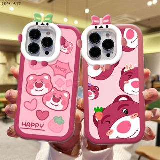 OPPO A15 A15S A16K A16E A17 A17K A3S A12E A74 A78 A95 A96 4G 5G เคสออปโป้ สำหรับ Case Cartoon Strawberry Bear เคส เคสโทรศัพท์ เคสมือถือ Full Cover Hard Phone Cases Casing