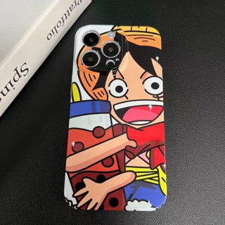 เคสโทรศัพท์มือถือแบบแข็ง กันกระแทก ลายการ์ตูนลูฟี่ วันพีซ สําหรับ iPhone 7 8 Plus XS XR X XS max 11 12 13 14 11 Pro max 12 Pro 13 Pro max 14 Pro max เคส