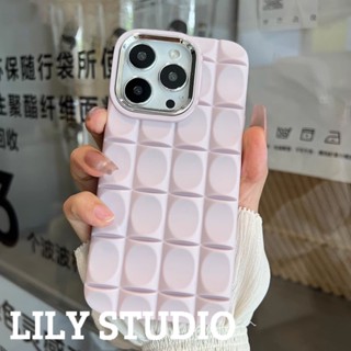 เคสโทรศัพท์มือถือ TPU แบบนิ่ม ลายตาราง สีชมพู สําหรับ IPhone 11 14 Pro Max 13 Pro Max 12 IPhone X XS XR