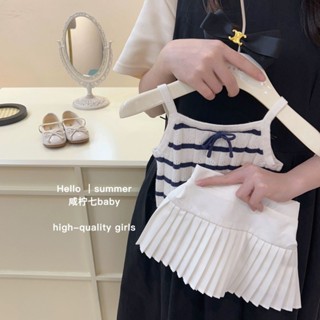 พร้อมส่ง ขายดี ชุดเดรสกระโปรงพลีท สไตล์เกาหลี ญี่ปุ่น ฤดูร้อน สําหรับเด็กผู้หญิง 2023