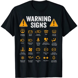 2023Funny Driving Warning Signs 101 Auto Mechanic Gift Driver T-Shirt Fashion Casual T Shirt Mens Tops Tees Casual