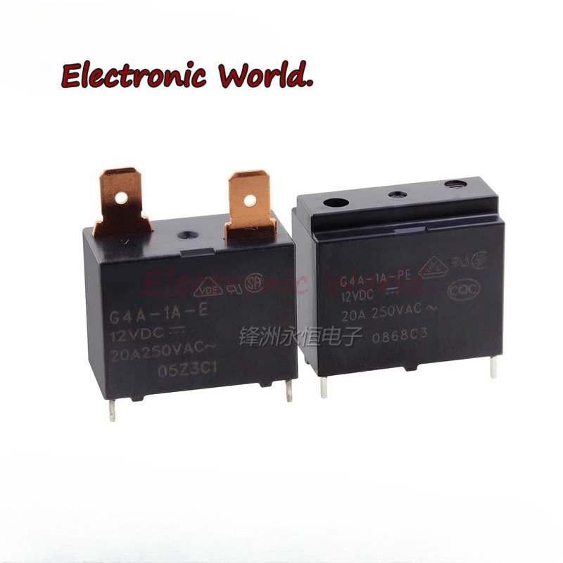 รีเลย์พาวเวอร์ G4A-1A-E-12VDC G4A-1A-PE-12VDC G4A-1A-E 12V 24V 20A 250VAC ของแท้ 100% สําหรับเครื่อง