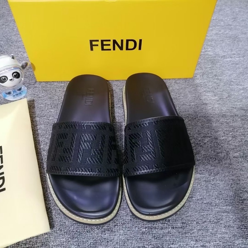 รองเท้าแตะ รองเท้าชายหาด พิมพ์ลายตัวอักษร Fendi F Home Star แฟชั่นฤดูร้อน สไตล์ยุโรป สําหรับผู้หญิง