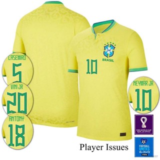 เสื้อกีฬาแขนสั้น ลายทีมชาติฟุตบอล Brazil NP2 22-23 World Cup Casemiro Neymar Antony Vini JR Rodrygo PN2