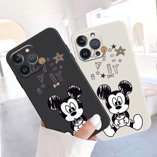 เคสโทรศัพท์มือถือ แบบนิ่ม ลายการ์ตูนมิกกี้ เมาส์ ขอบตรง สําหรับ Xiaomi Redmi Note 11 Pro Redmi Note 11S Redmi Note 12 Pro