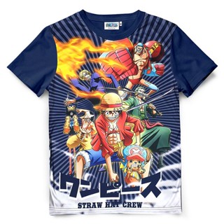 เสื้อยืดวันพีช ผ้าสปอร์ต One piece-777 สีกรม