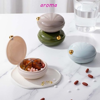 Aroma กล่องเก็บยาเปล่า ทรงกลม ขนาดเล็ก แบบพกพา สําหรับเดินทาง