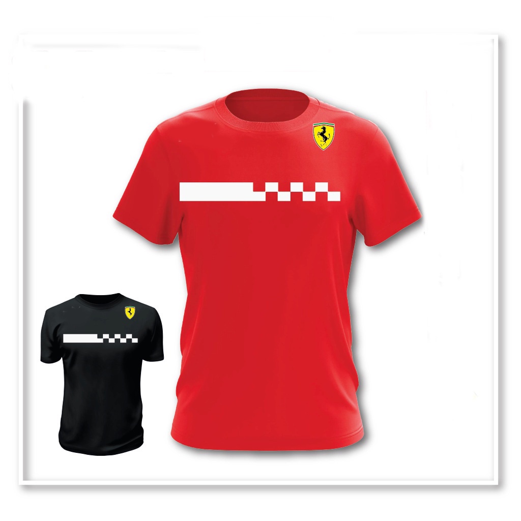 พร้อมส่ง เสื้อยืด ผ้าไมโครไฟเบอร์ ลาย Ferrari Shell Jersey Baju F1 คุณภาพพรีเมี่ยม