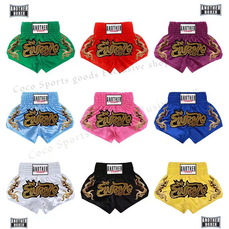 ANOTHERBOXER แฟชั่นใหม่มวยกางเกงขาสั้นต่อสู้กระจัดกระจายเตะหมัดกางเกงสไตล์ไทยเด็กผู้ใหญ่หลายตัวเลือก