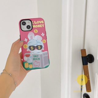 For เคสไอโฟน 14 Pro Max [Detachable Two-piece Rich Rabbit] เคส Phone Case For iPhone 14 Pro Max Plus 13 12 11 For เคสไอโฟน11 Ins Korean Style Retro Classic Couple Shockproof Protective TPU Cover Shell