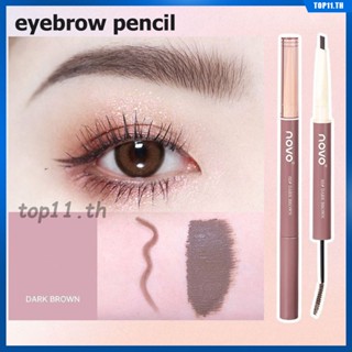 Novo ดินสอเขียนคิ้ว ครีมเขียนคิ้ว ทูอินวัน Natural Lasting Three-dimensional Wild Eyebrow Waterproof Non-faint Beginner 3 Color Eyebrow Pen Eyebrow Makeup Female (top11.th.)