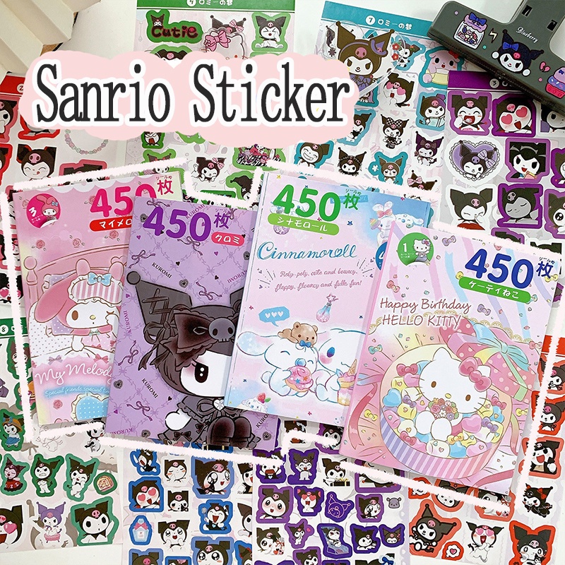 SANRIO สมุดสติกเกอร์ ลายการ์ตูน Hello Kitty Pochacco Pom น่ารัก เนื้อแมตต์ 450 ชิ้น