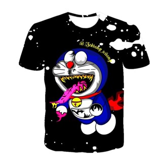 เสื้อยืด พิมพ์ลาย virus Doraemon zombie 3 มิติ คุณภาพสูง แฟชั่นฤดูร้อน สําหรับผู้ชาย และผู้หญิง