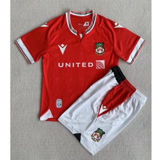 【จัดส่งด่วน】ชุดเสื้อกีฬาแขนสั้น ลายทีมชาติฟุตบอล Wrexham สําหรับเด็ก และผู้ใหญ่