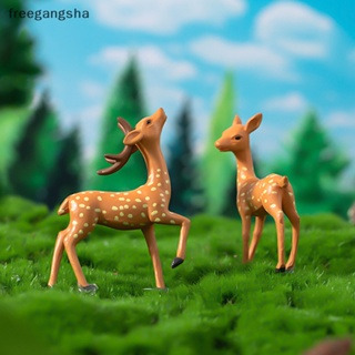 [FREG] Creative Artificial Mini Sika Deer Giraffe Fairy Garden Miniatures Gnomes  Terrariums PVC Crafts Figurines Home Decoration FDH