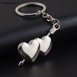 [FREG] New Metal Heart Keychain Fashion Couple Lover Pendant for Women Girls Headphone Case Accessorie Bag Trinket Party Gift FDH