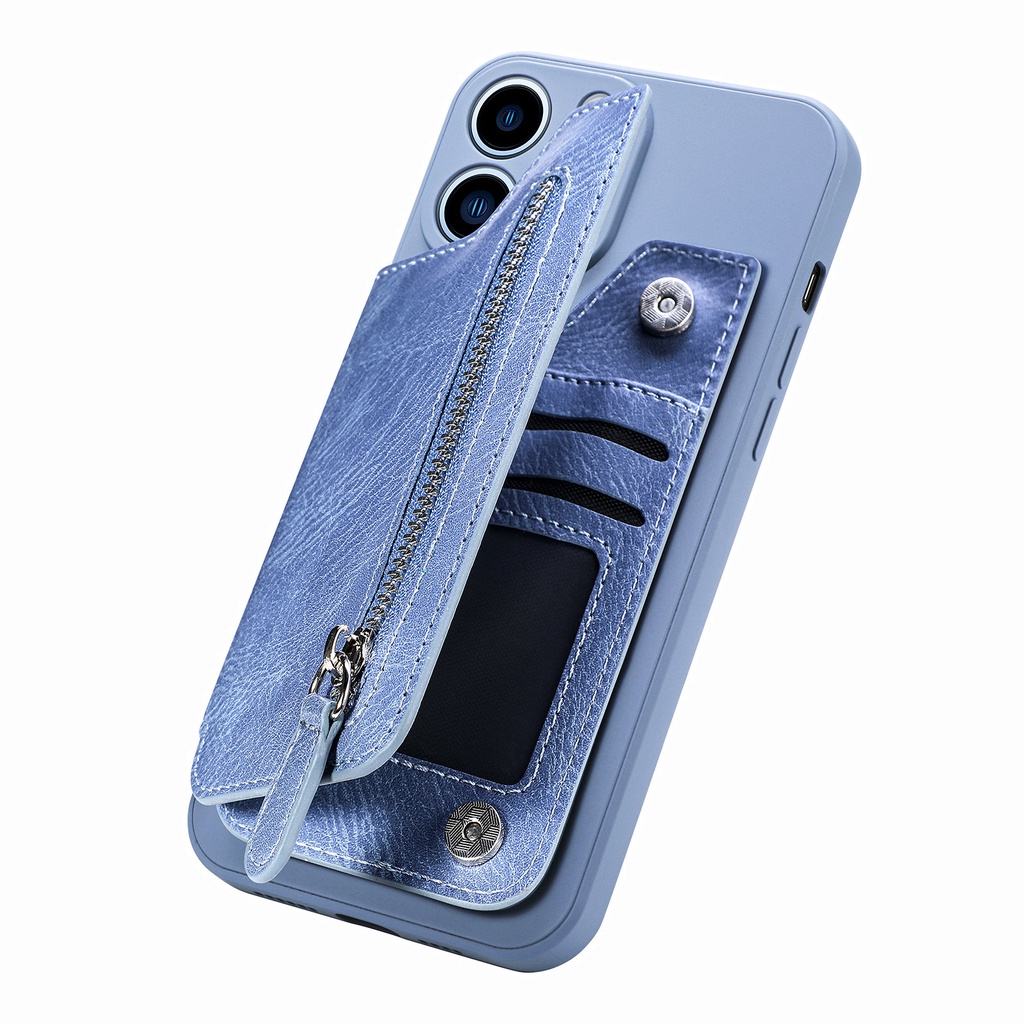 หนัง PU ซิปกระเป๋าสตางค์แบบพลิกพร้อมช่องเสียบการ์ดและขาตั้งสําหรับ VIVO V11i Y7S Y97 Z1 Z3 Z3i Z5 Z5