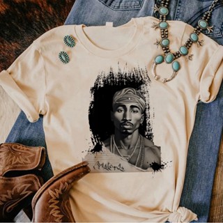 Tupac เสื้อยืด พิมพ์ลายการ์ตูนมังงะ 2000s สไตล์ญี่ปุ่น สําหรับผู้หญิง