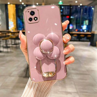 เคสโทรศัพท์มือถือแบบนิ่ม TPU บางมาก กันกระแทก ลายกังหันลม 3D พร้อมที่ตั้งวาง สําหรับ Vivo Y72 5G