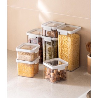 Omocha - (ฝาใส) Food container : กล่องสูญญากาศ กล่องเก็บอาหารแห้ง กล่องฝาใสเก็บของในลิ้นชัก