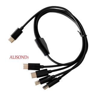 Alisond1 สายเคเบิลพาวเวอร์ซัพพลาย USB C 4 In 1 เป็น 4 พอร์ต Type C