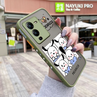 เคสซิลิโคนใส ขอบสี่เหลี่ยม ลายการ์ตูน Pochacco กันกระแทก สําหรับ VIVO V25 5G V25 Pro 5G V25E S15 Pro X80 Lite