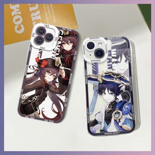 เคสโทรศัพท์มือถือนิ่ม แบบใส ทรงสี่เหลี่ยม พิมพ์ลาย Angel Eyes Wanderer Genshin Impact Hu Tao Kaedehara Kazuha สําหรับ Iphone 6 6S 7 8 14 Plus SE 2022 X XS Max XR 11 Pro Max 13 Mini