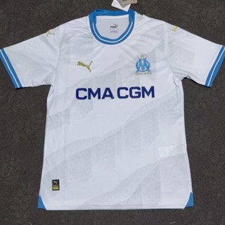 เสื้อกีฬาแขนสั้น ลายทีมชาติฟุตบอล Marseille Home Jersey 23-24 ไซส์ S-XXL ชุดเหย้า สําหรับผู้ชาย