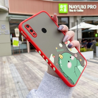 สําหรับ Huawei Y9 2019 เคสการ์ตูนไดโนเสาร์น้อยน่ารัก กันกระแทก ฝ้าแข็ง เคสโทรศัพท์ ขอบลาย ซิลิโคนนิ่ม เคสป้องกัน