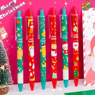 [ตกแต่งคริสต์มาส] ปากกาลูกลื่น ผ้าไหม สีดํา เรียบลื่น การ์ดอวยพร ปากกาเซ็นลายเซ็น สุขสันต์วันคริสต์มาส อุปกรณ์เครื่องเขียน หมู่บ้าน คริสต์มาส