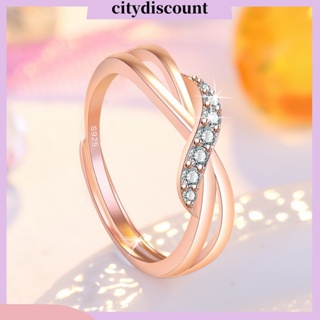 &lt;citydiscount&gt; แหวนหมั้น ประดับพลอยเทียม ปรับได้ เครื่องประดับ สําหรับผู้หญิง