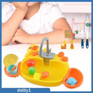 [Dolity1] ของเล่นอ่างล้างจานไฟฟ้า Montessori พร้อมน้ําไหล สําหรับเด็ก