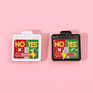 เข็มกลัด รูป My Atitude Social Battery Enamel Pins Move No Yes As You สําหรับเพื่อน