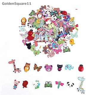 Goldensquare กระดุม ลายการ์ตูนสัตว์ คละแบบ DIY สําหรับตกแต่งสมุดภาพ งานหัตถกรรม 50 ชิ้น