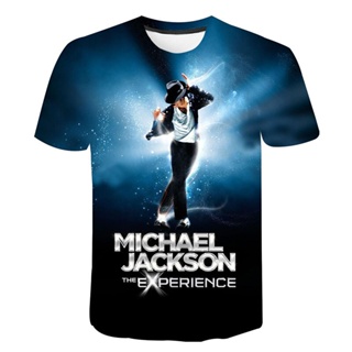 เสื้อยืดแขนสั้น พิมพ์ลาย Michael Jackson สไตล์ฮาราจูกุ