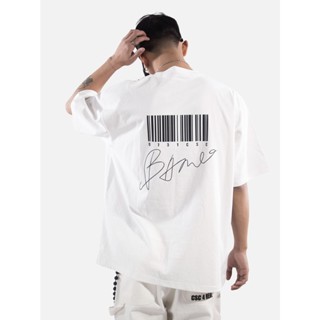 เสื้อยืดแขนสั้น พิมพ์ลาย Bangbang Bar Code TEE Liu Cong ทรงหลวม หลากสี สําหรับผู้ชาย และผู้หญิง