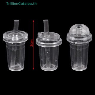 Trillioncatalpa โมเดลแก้วเครื่องดื่มใส เปิดได้ ขนาดมินิ 1:12 สําหรับตกแต่งบ้านตุ๊กตา DIY TH