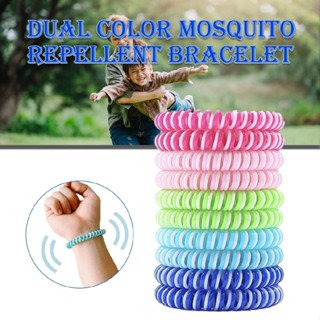 New 10pcs Dual Colored Natural Insect and Insect Repellent Bracelets No Deet