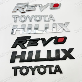 สติกเกอร์พลาสติก ABS ลายโลโก้ตัวอักษร 3D สําหรับติดตกแต่งรถยนต์ Toyota HILUX Pickup