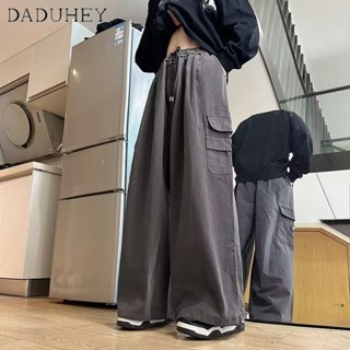 DaDuHey🔥 Mens 2023 American Retro Large Pocket Overalls Trendy Fashion Joker Loose Wide-Leg Casual Pants