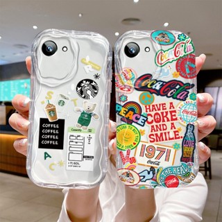 เคสโทรศัพท์มือถือแบบใส กันกระแทก ลายครีม สําหรับ realme c30 realme c30s