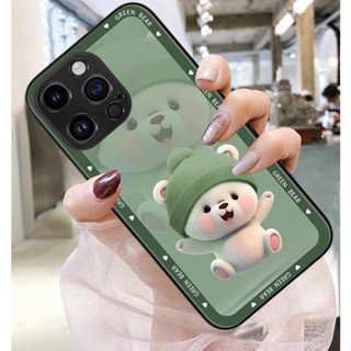 Dmy เคสกระจกนิรภัย ลายน่ารัก สําหรับ iphone 14 pro 11 pro max 12 mini 13 pro XS max XR X 7 Plus 8 6 6s