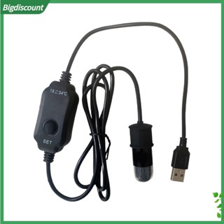 {BIG} เครื่องทําความร้อนดิจิทัล USB 5V นิกเกิล โครเมียม ควบคุมอุณหภูมิ ขนาดเล็ก สําหรับตู้ปลา