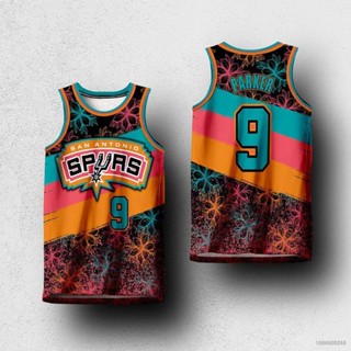 เสื้อกีฬาบาสเก็ตบอล HQ7 San Antonio Spurs Parker พลัสไซซ์ สําหรับผู้ชาย และผู้หญิง QH7