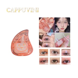 Cappuvini อายแชโดว์ไฮไลท์ เนื้อลิขวิด กลิตเตอร์ ประกายเลื่อม สีแดง กันน้ํา สําหรับแต่งหน้า ปาร์ตี้ นักเรียน