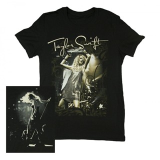 เสื้อยืดผ้าฝ้าย unisex ราคาต่ำสุด! ! เสื้อยืดผู้ชาย Cozy Taylor Swift Fearless Noble Print Crew Neck S-3XL