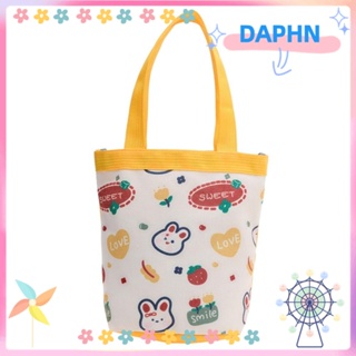 Daphs กระเป๋าผ้าแคนวาส ทรงบักเก็ต ลายกระต่าย แฟชั่น|กระเป๋าใส่กล่องอาหารกลางวัน รูปแบบ